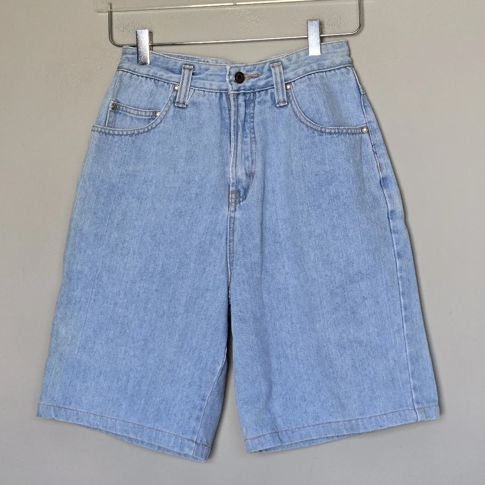 Vintage UnionBay Y2K Western High Rise Long Denim Light Wash Shorts Size 1/2